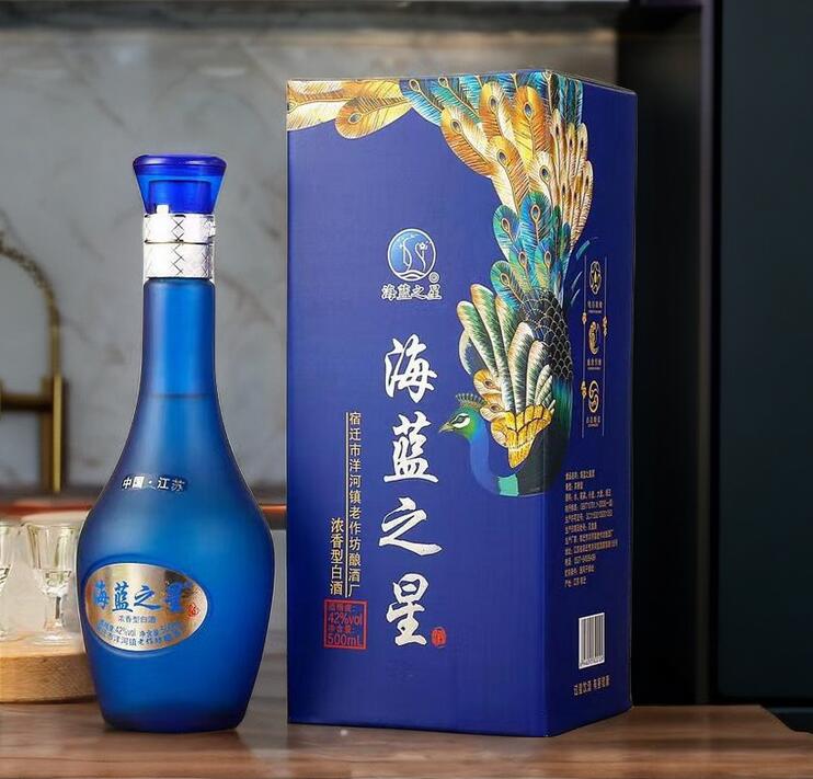 海蓝之星孔雀酒实拍图